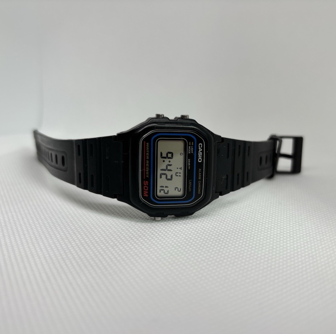 Casio F-91W Unisex 33mm Quartz Digital Black Resin Alarm Date Backlight WR