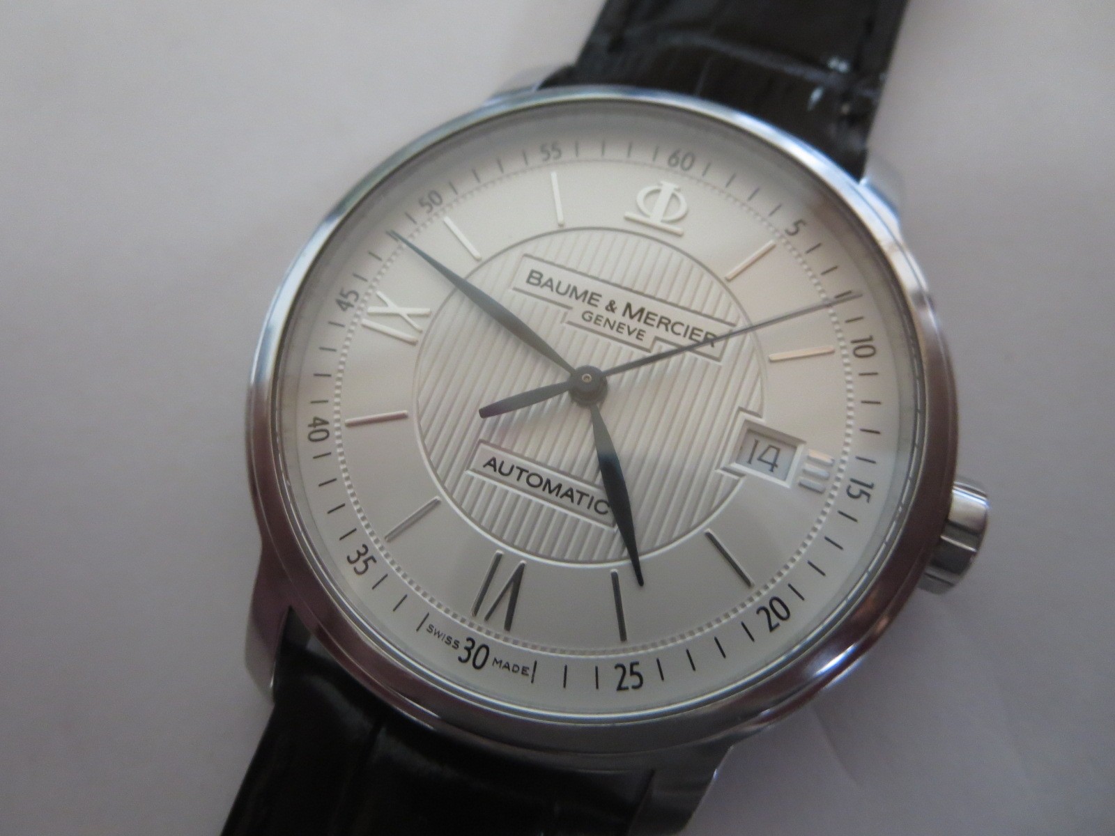 Baume Mercier Classima 65615 Automatic 38mm Silver Roman Dial Dress Watch Swiss