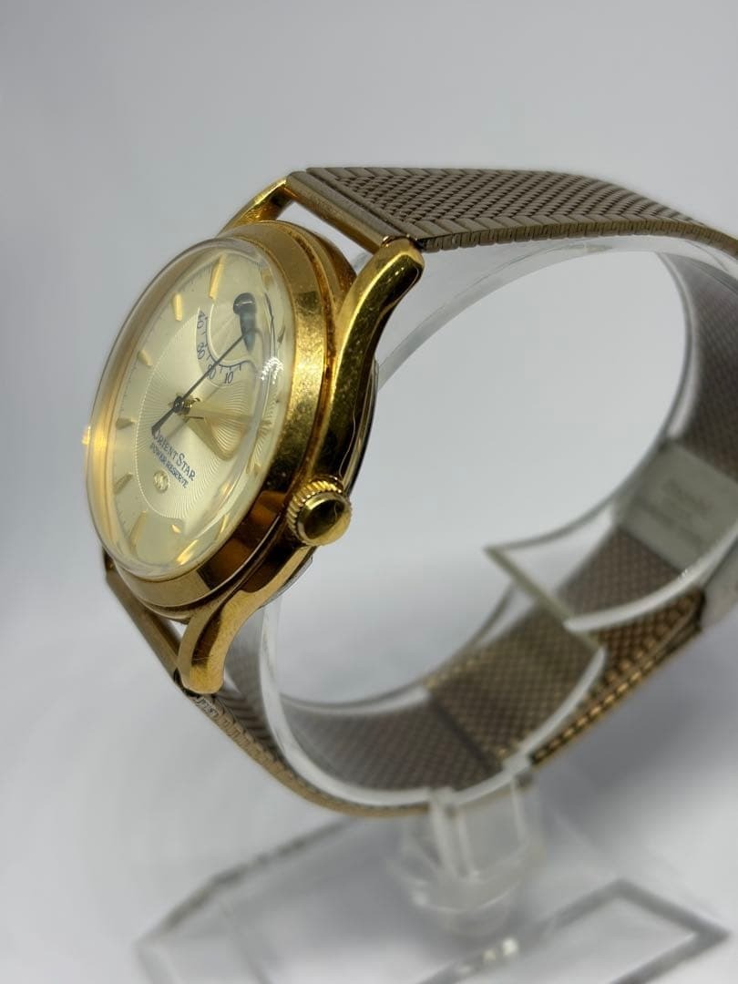 ORIENT STAR EW00 A0 Automatic Watch Men’s Power Reserve Gold Dial Case Working