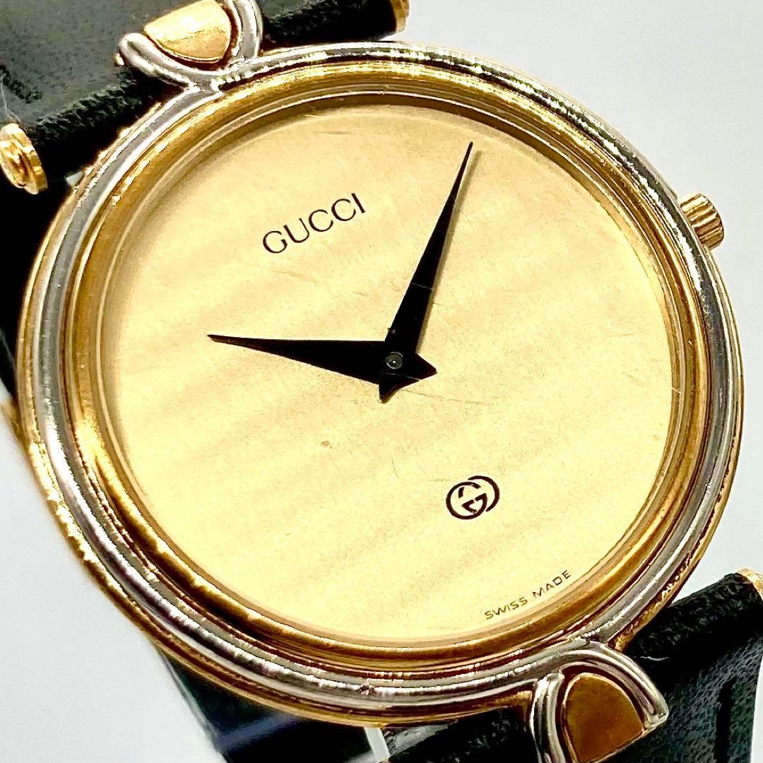 Gucci Working 4500M Combo Gold Dial Silver Men’s Wristwatch
