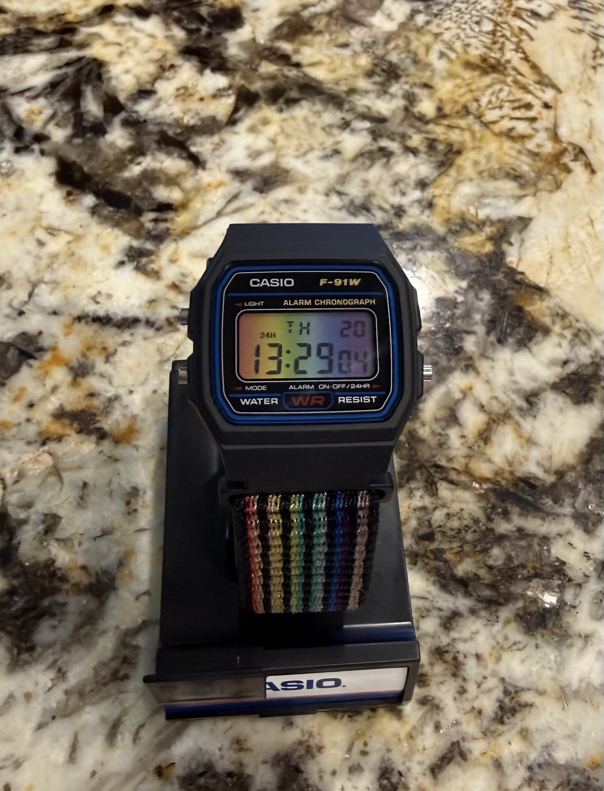 custom casio F91W “pride” mod new in box with papers