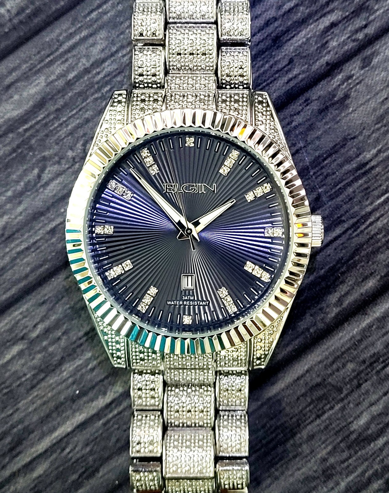 Rare Elgin Paved Diamond Dial Men’s Watch Authorized Dealer