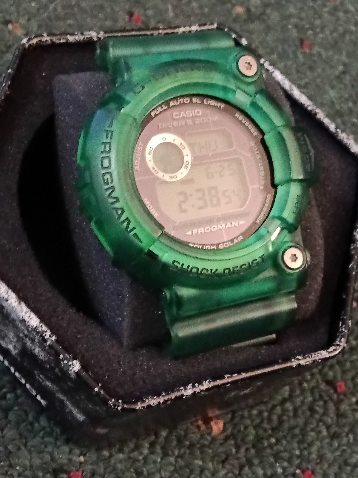 Casio G-Shock Frogman GW-202 Tough Solar Quartz 200m Green Digital w/ Tin