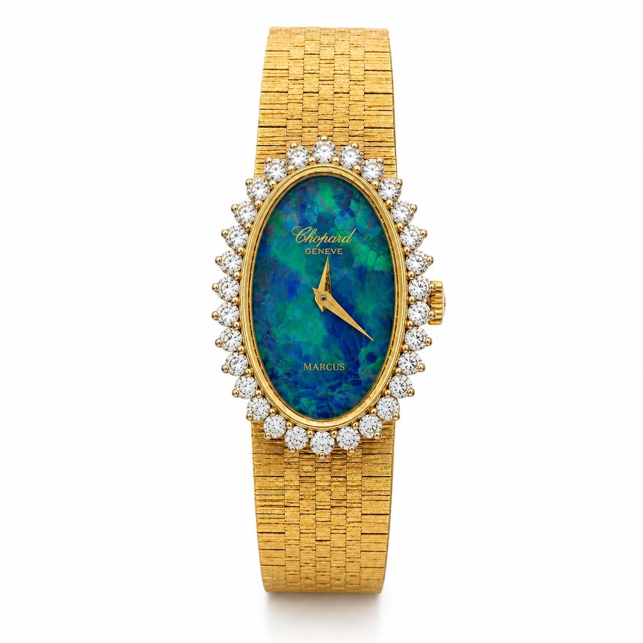 Chopard Geneva 18k Watch with Diamond Bezel and Opal Dial