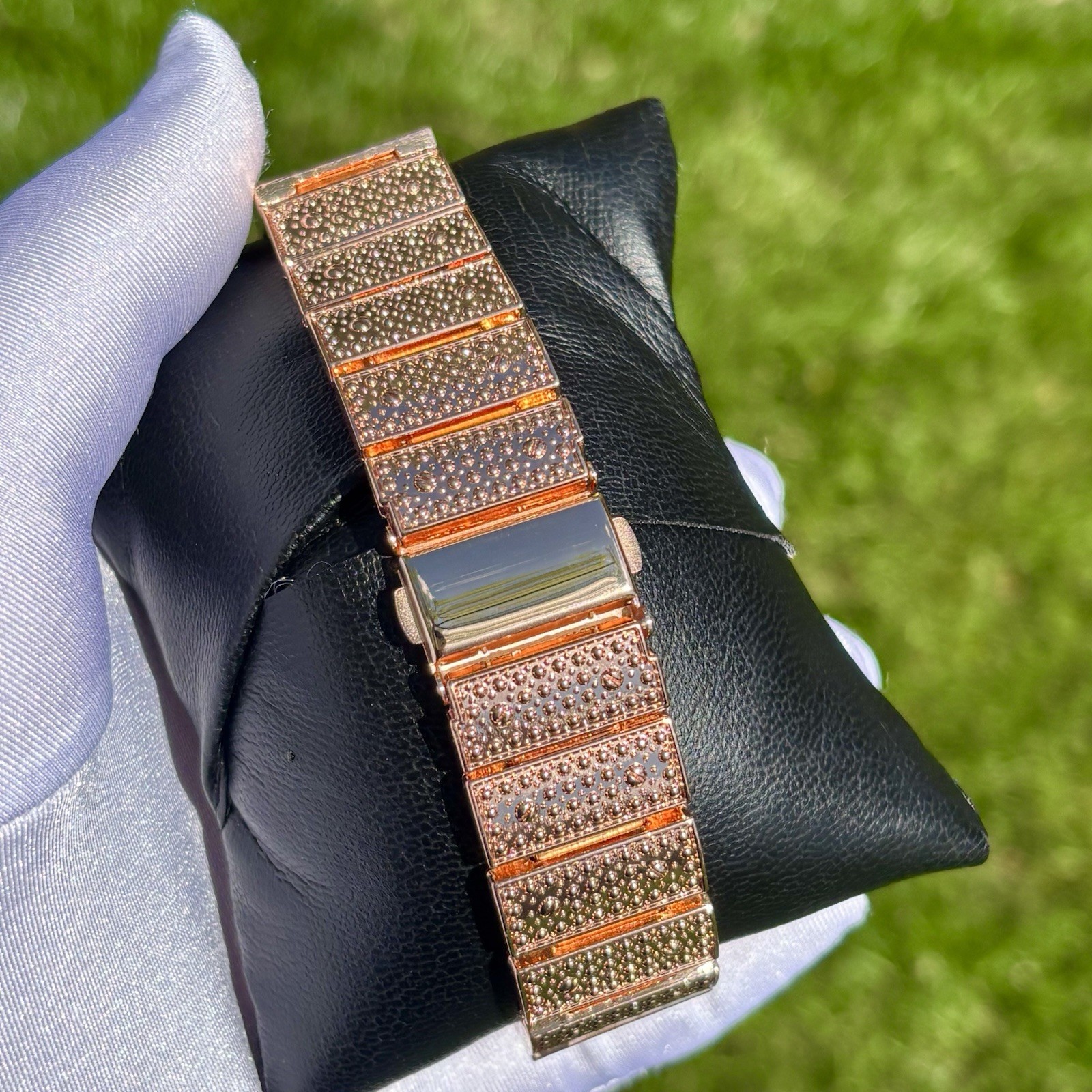 VVS Roman Numerals Square Dial Iced Out Diamond Watch Hip Hop Watch Rose Gold