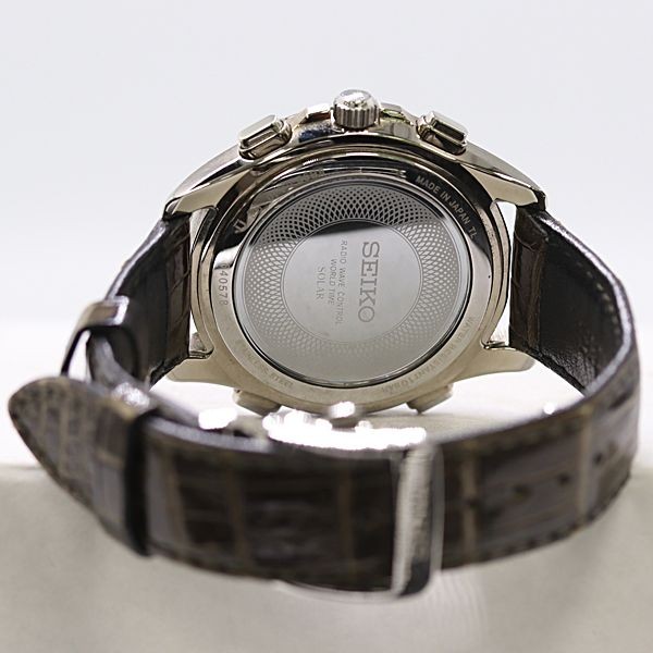 Condition with Box Working Seiko Dolce 8B92 0AJ0 Radio Solar Chronograph White D