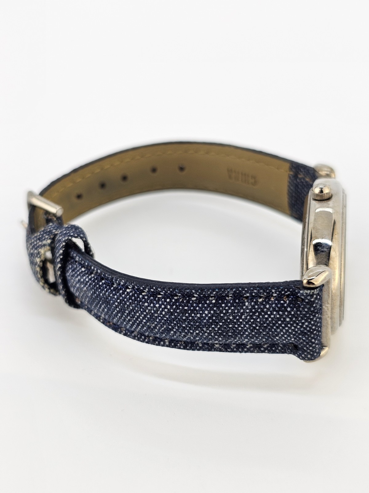 Women’s Watch 25MM Multicolor Dial Dark Blue Denim Leather Bands NEW Battery