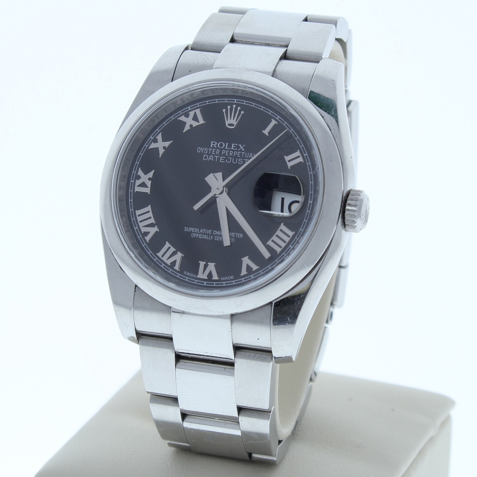 Rolex Datejust 36mm 116200 Black Roman Dial Oyster Bracelet