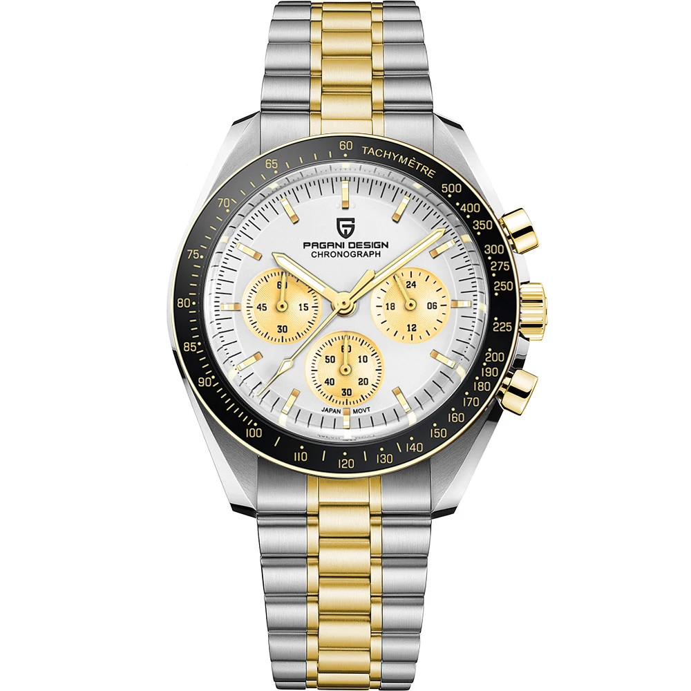 Men’s Chronograph Watch Quartz Auto Date Sapphire Crystal Luxury Sport