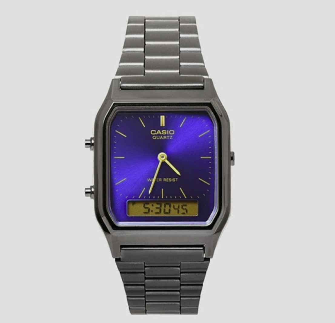 Casio AQ-230GG-2A vintage analog digital quartz unisex watch blue Japan