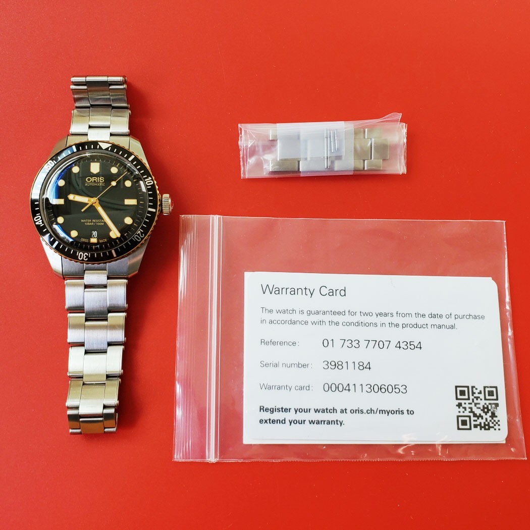 MEN’S ORIS DIVER 65 40MM AUTOMATIC 01 773 7707 4354 CARD LINKS CLEAN