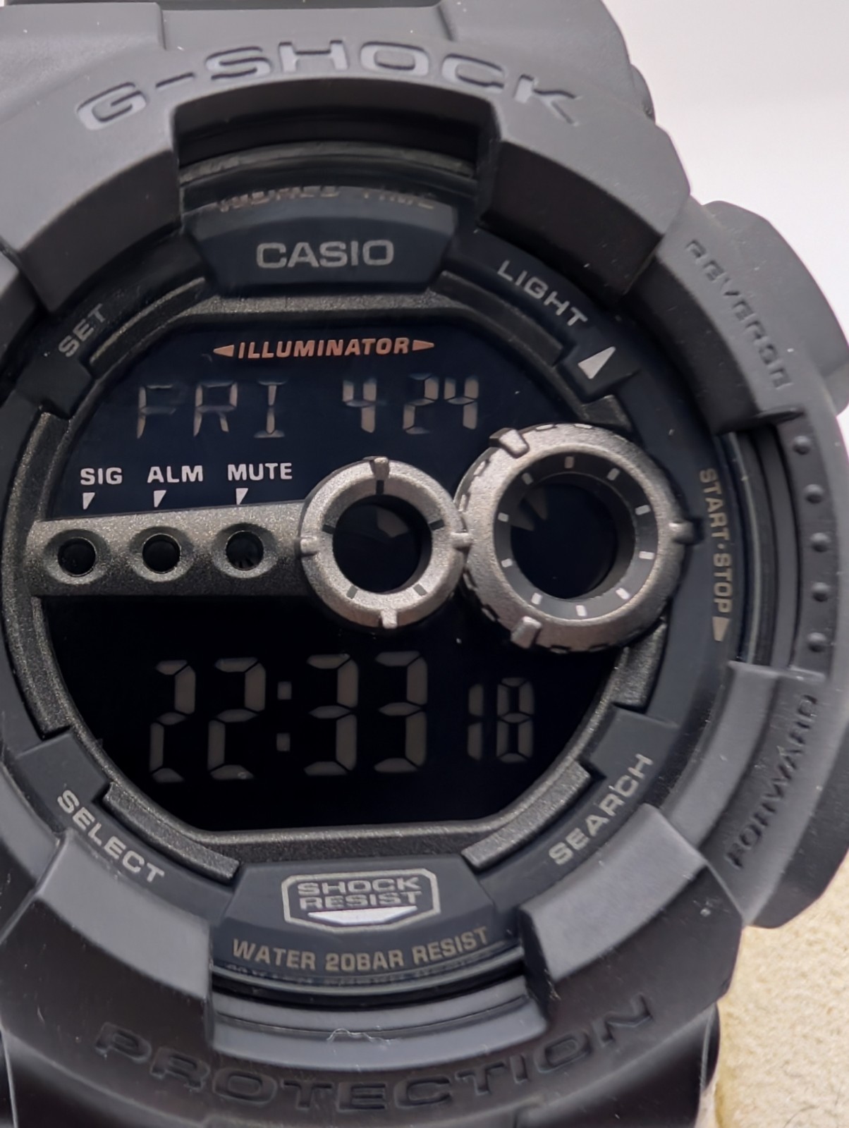 Casio GD-100-1BDR G-Shock Black Digital Dial Black Resin Strap Men’s Watch 50mm