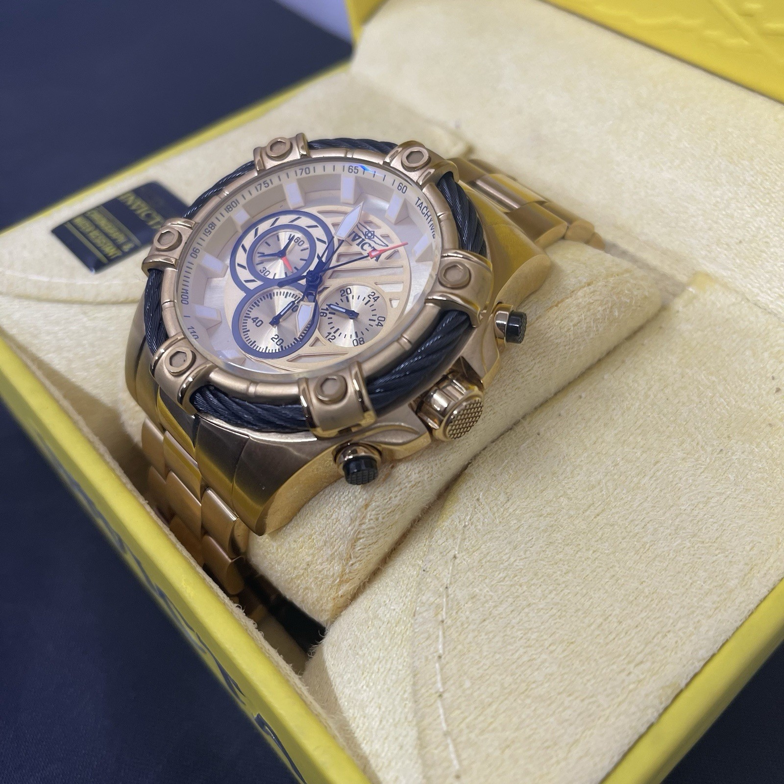 Invicta Men’s 25515 Bolt Quartz Chronograph Gold Dial Watch