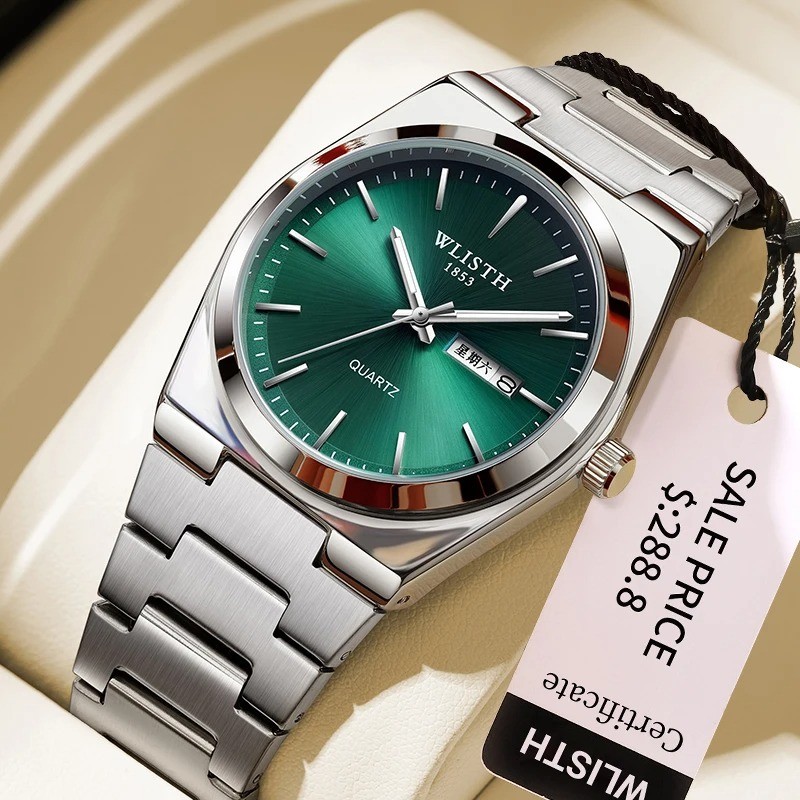 Luxury Watch Business Waterproof Male Luminous Date Stainless Steel Wristwatch