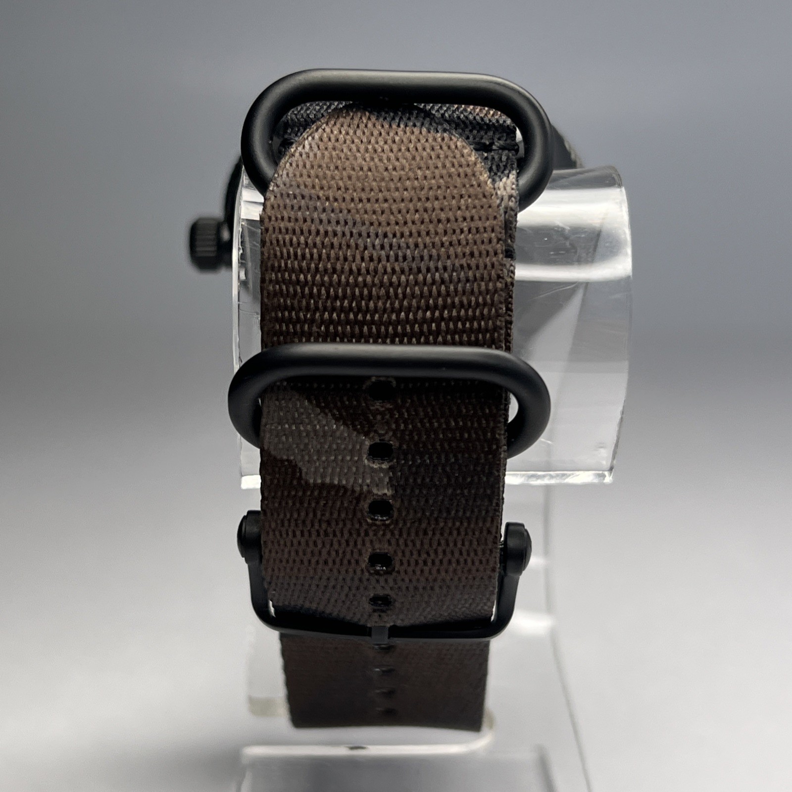 Tom Ford 43mm Black Ocean Plastic Swiss Automatic Date Watch Brown Camo Strap