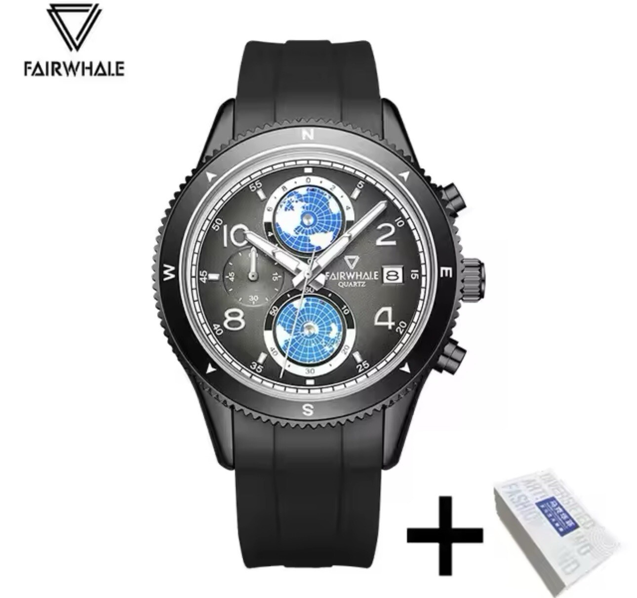 Mark Fairwhale Watch Wristwatches Luminous Quartz Water Resistant Calendar
