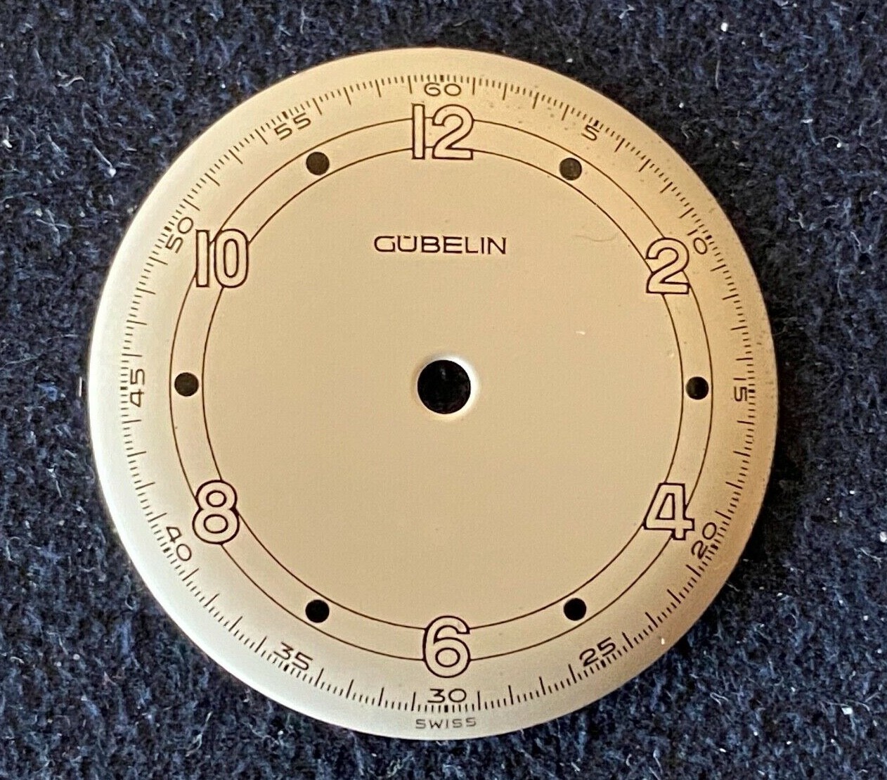 Gubelin dial Zifferblatt OEM 1950 Cal AS1430 25.6mm NOS