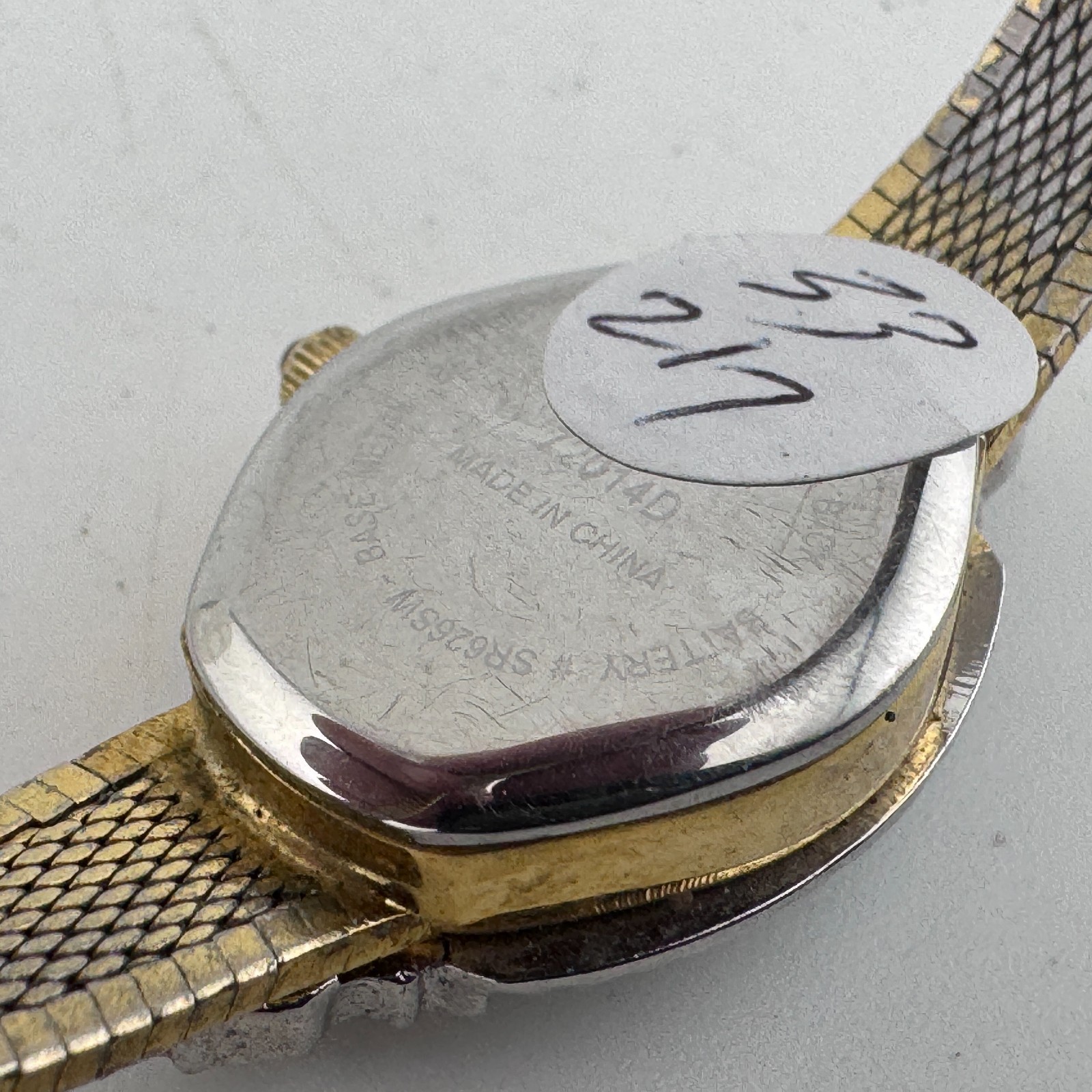VTG Dufonte Quartz Watch Women Genuine Diamonds Gold Tone Barrel MOP New Battery