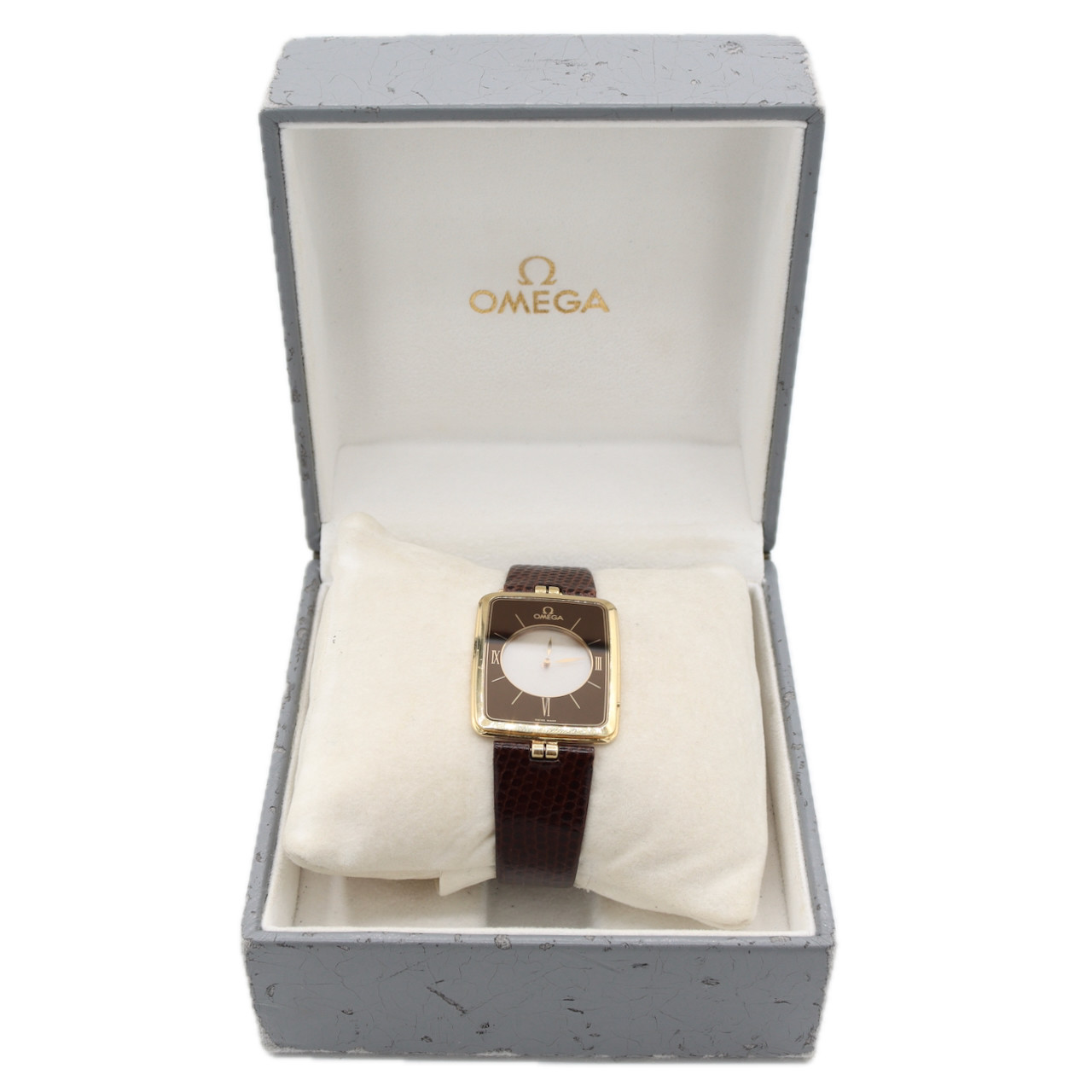 Vintage 28mm Omega La Magique Men’s Quartz Wristwatch 18k Gold Scarface