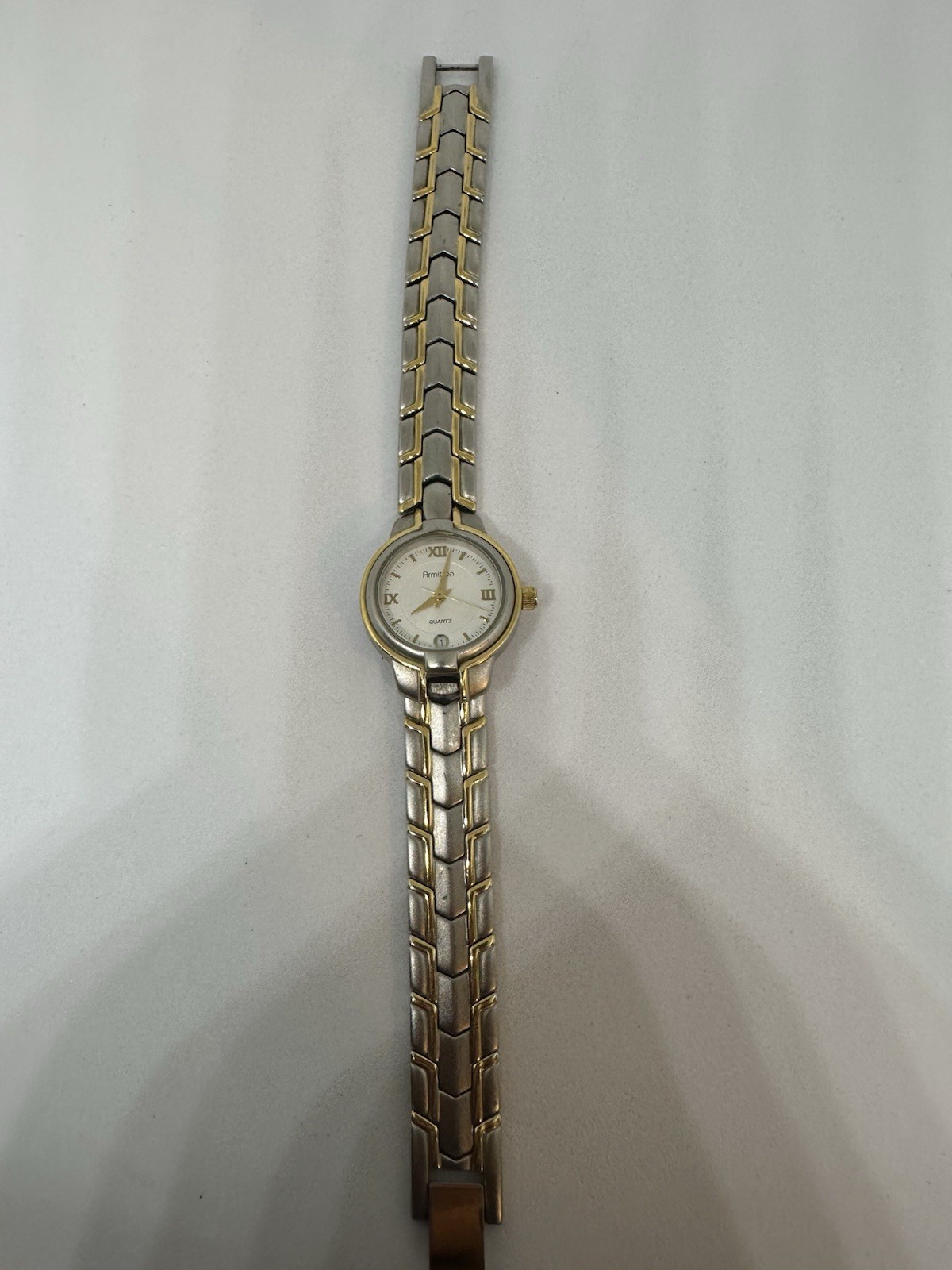 Armitron Quartz Two-Tone Silver Gold Color Women’s Stainless Steel Roman Dial