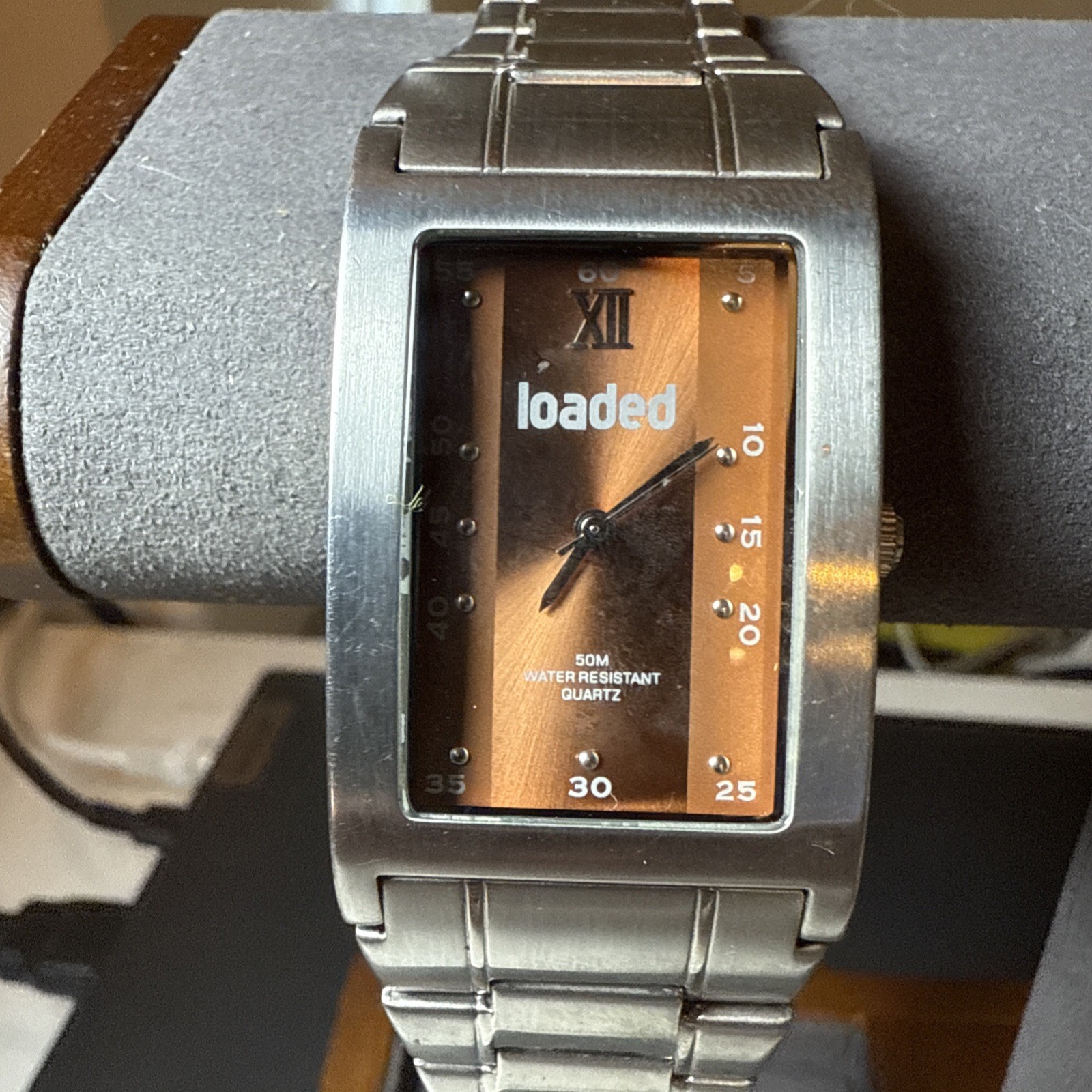 Gents Loaded Quartz Watch with Silver Metal Strap & 3 Fold Safety Clasp