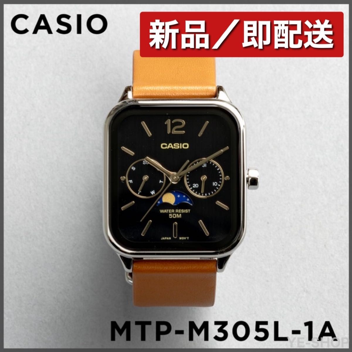 New CASIO MTP M305L 1A STANDARD MENS CASIO Analog Moon Waterproof Leather Strap
