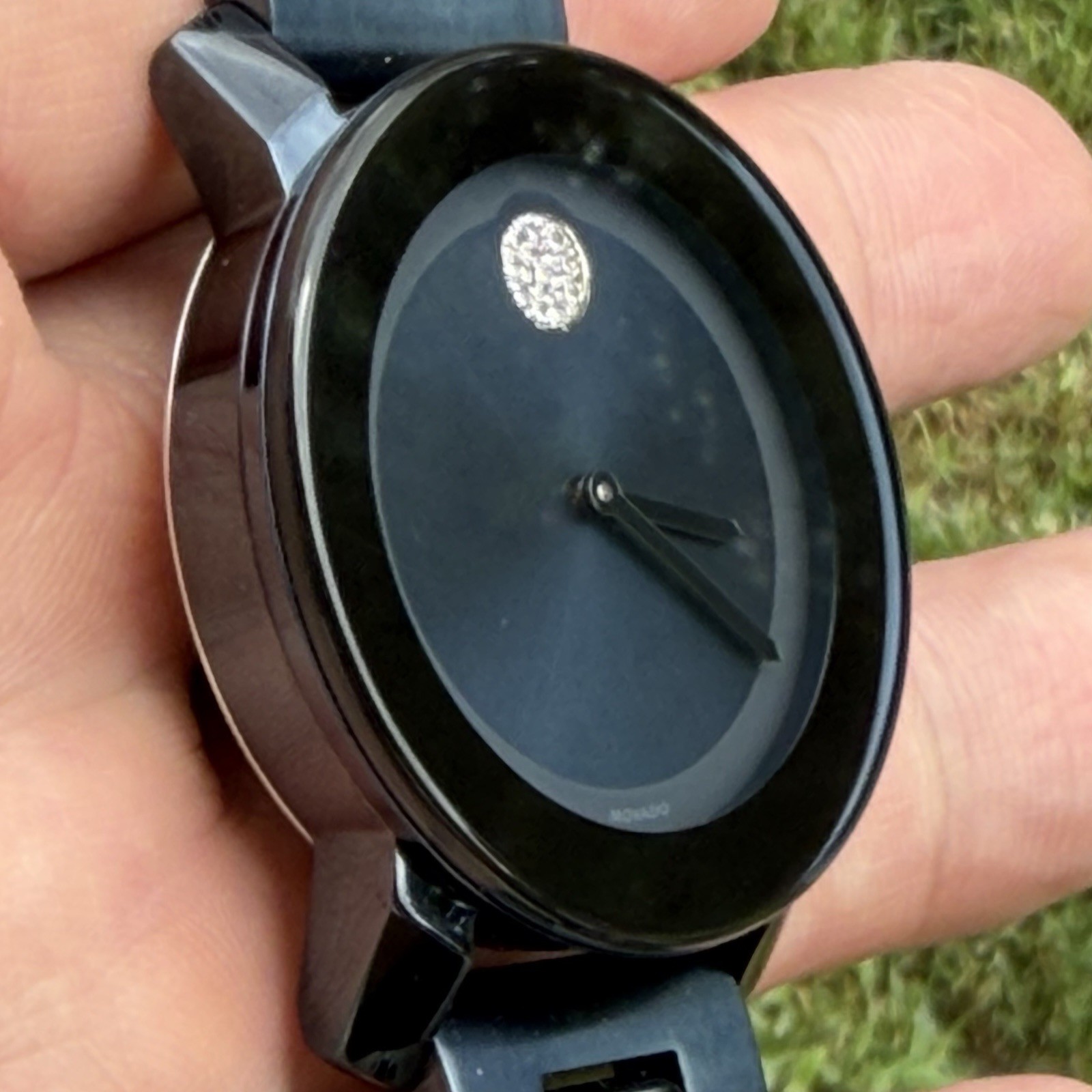 Movado BOLD Dark Blue Ceramic Dark Blue Dial 36mm Watch MB.01.3.14.6037 NEW BATT