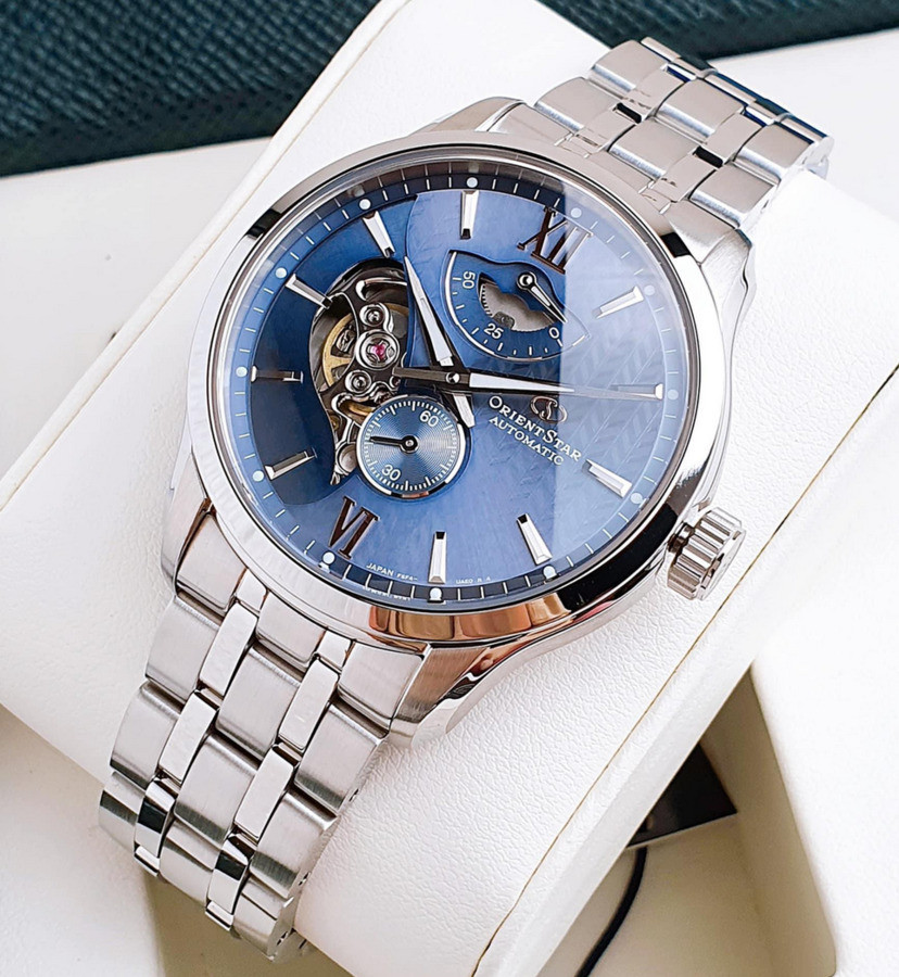 Orient Star Automatic Sapphire Blue Dial RK-AV0B08L Men’s Watch Power Reserve