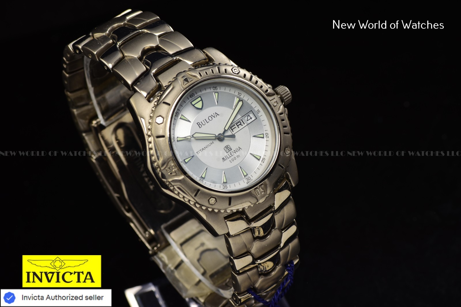 Bulova Millennia BL-96C11 Men’s Titanium Day/Date Quartz Watch – NOS