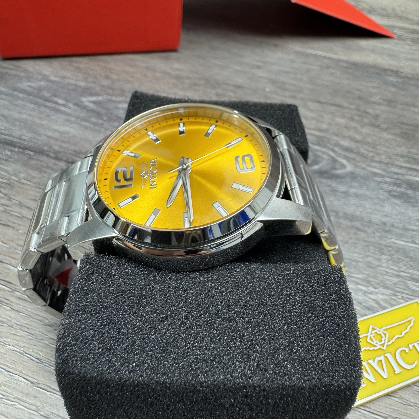 Invicta Celestial Watch Men 43MM stainless Steel Orange Sun Dial 48493