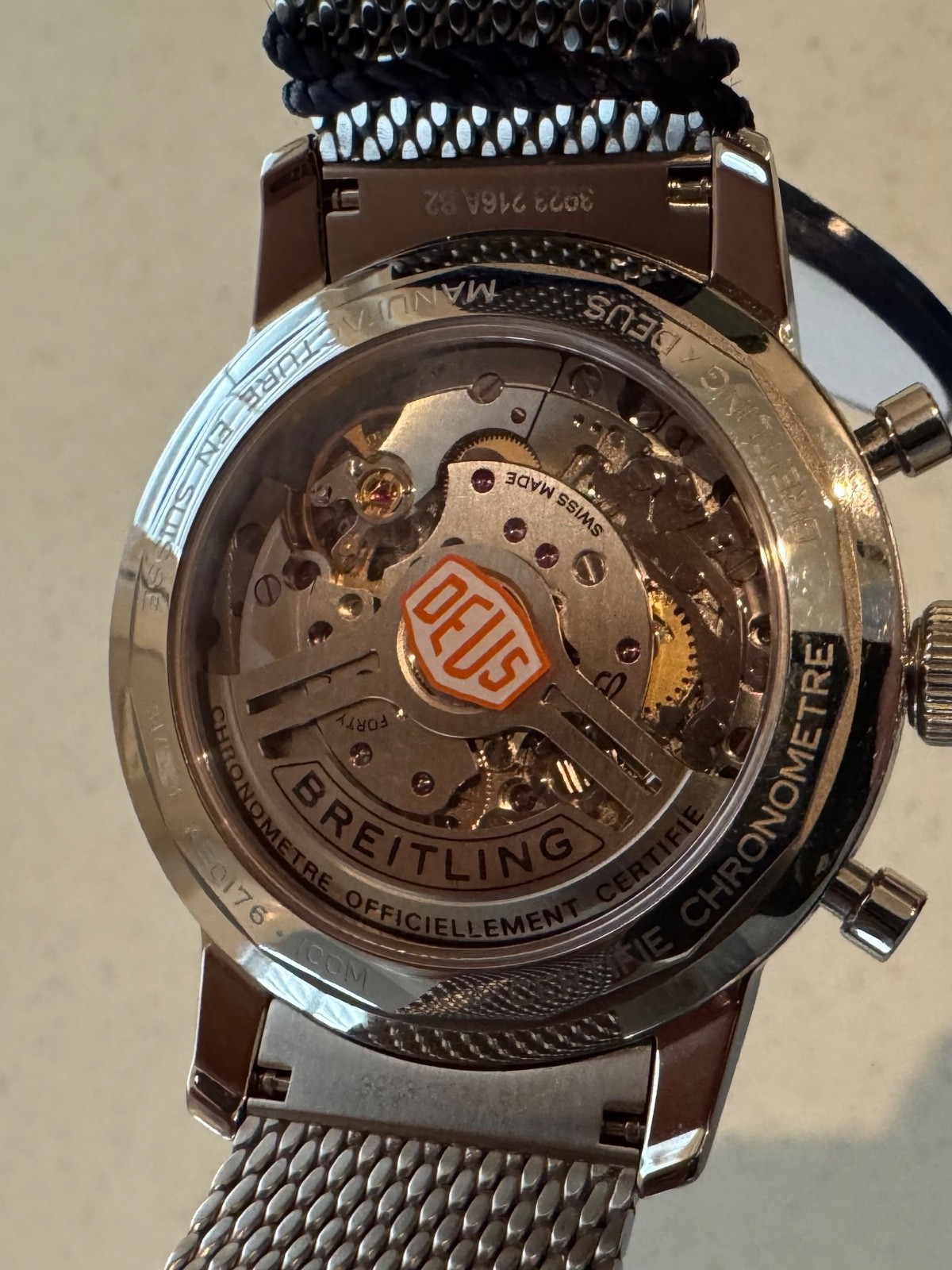 Breitling Top Time Deus Chronograph Black Dial Steel 41mm Men’s Watch AB0176