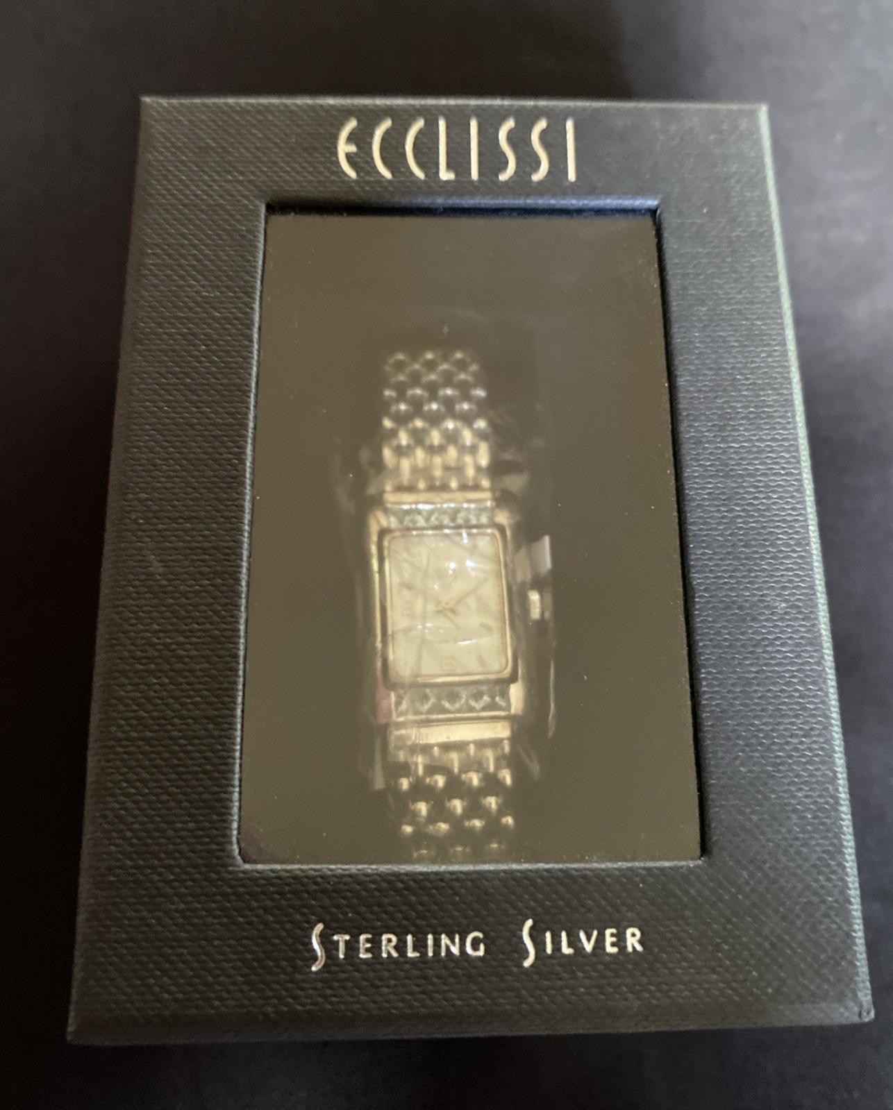 NIB Lady’s Sterling Silver ECCLISSI 925 Bracelet Watch New Battery 7/1/2026