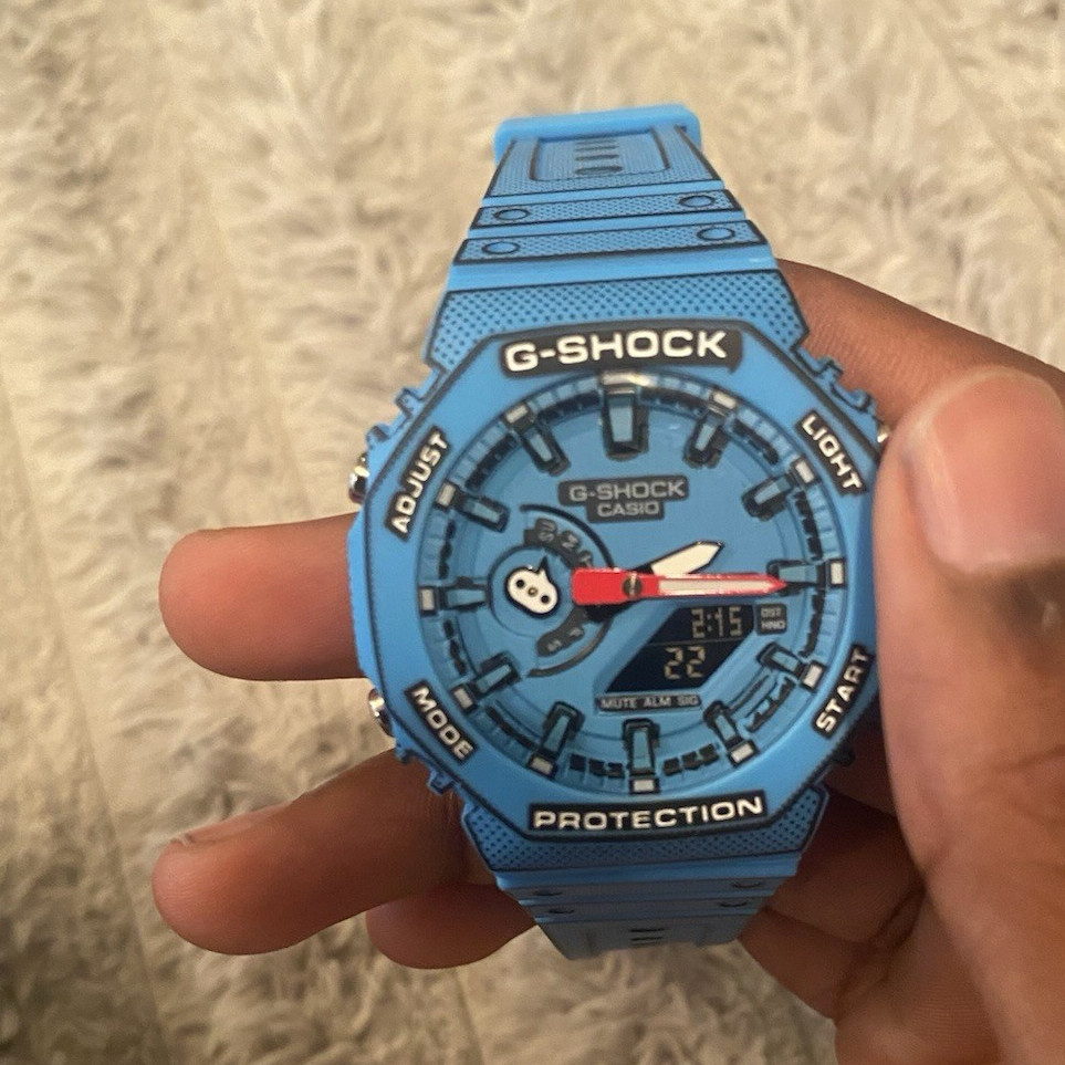 Casio G-SHOCK Blue Resin Analog-Digital Quartz 200m 45mm Wristwatch