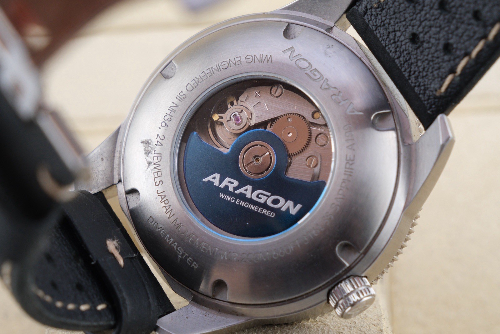 ARAGON Divemaster NH36 Day/Date with 24 jewels 42mm Orange Dial Clean!