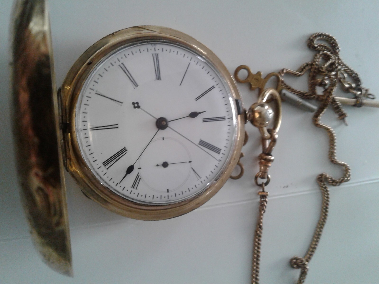 CHINESE DUPLEX 1859 T. ROSS.CO 18K.HEAVY G. plated HUNTER CASE POCKETWATCH RUNS