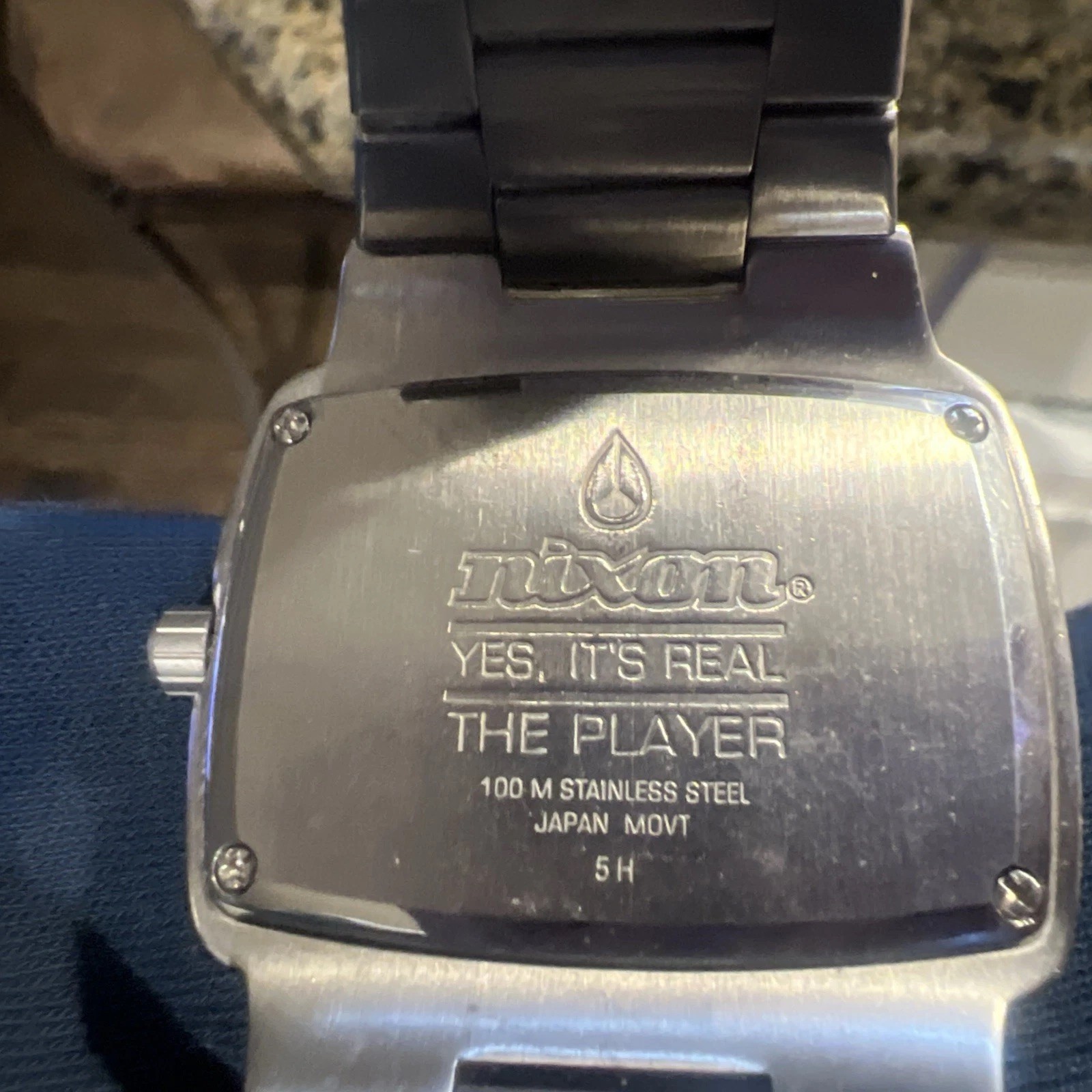 Nixon The Player “Yes It’s Real” Brown Plaid Argyle Men’s Analog Watch RUNNING