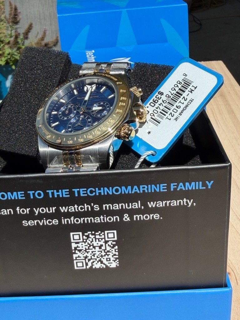 Technomarine Men’s Watch Manta Ray Chrono Yellow Gold Steel Bracelet TM-219021