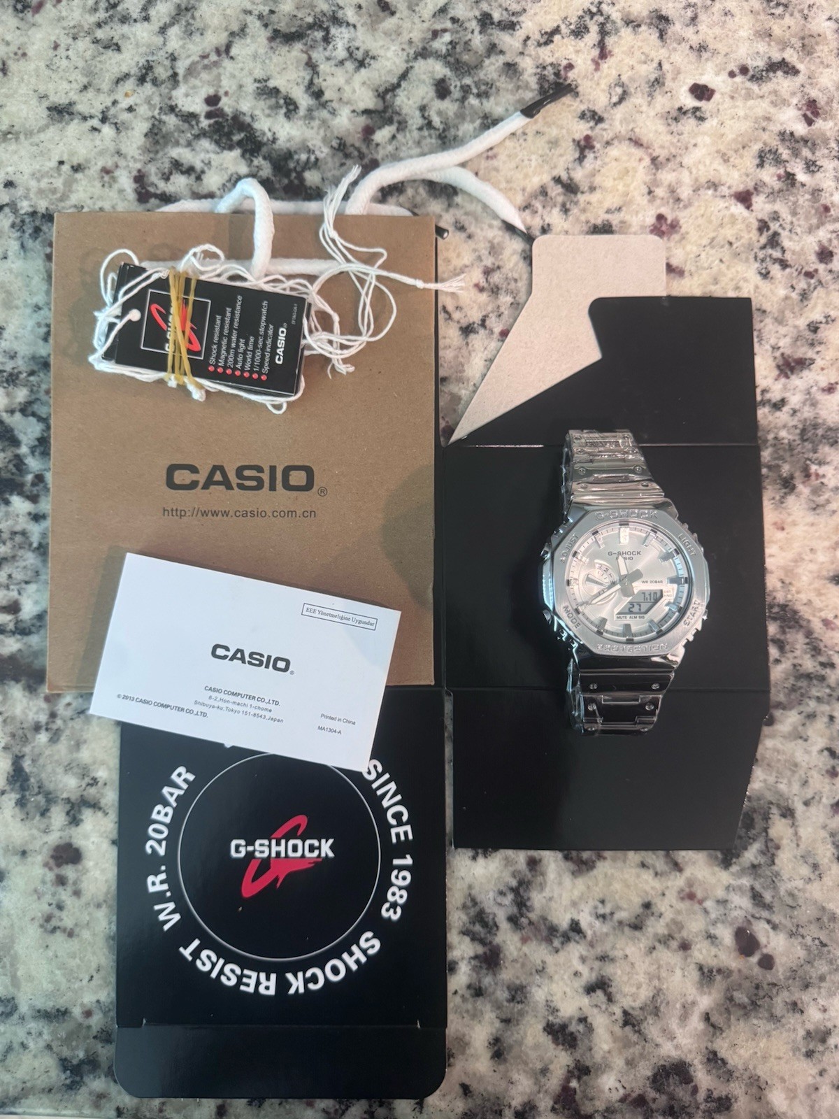 Shock-Resistant Silver SS w/ Box Manual