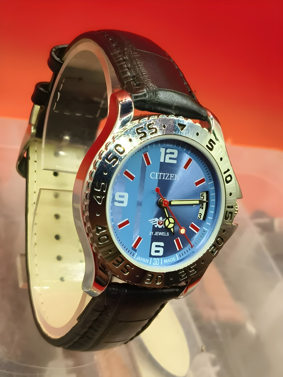 Automatic 8200 21Jewels Restored Blue Dial Date Mens Watch Vintage 45