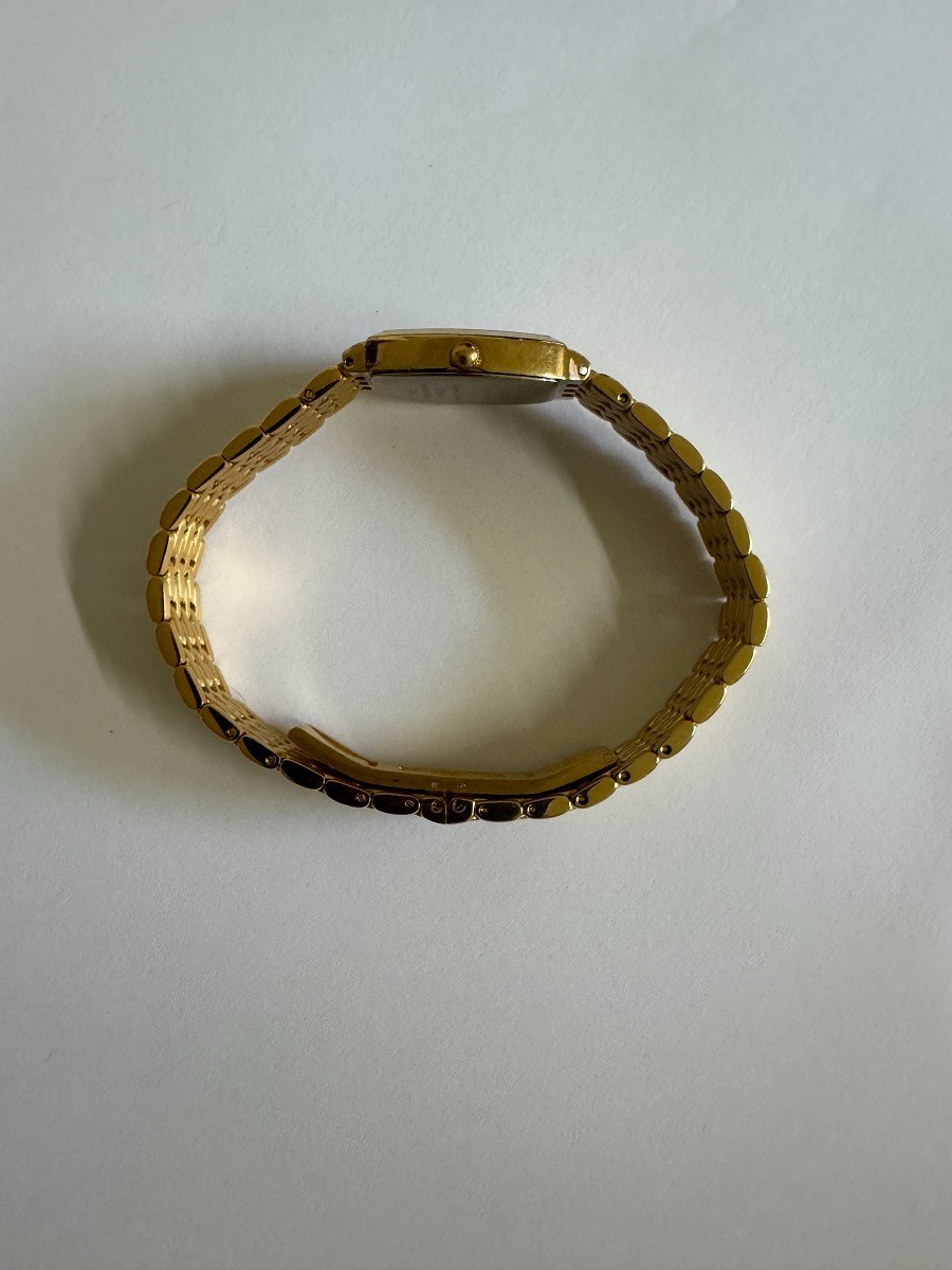 Vintage Lucien Piccard Swiss 26281 Mini Tonneau shape MOP Dial watch 19mm