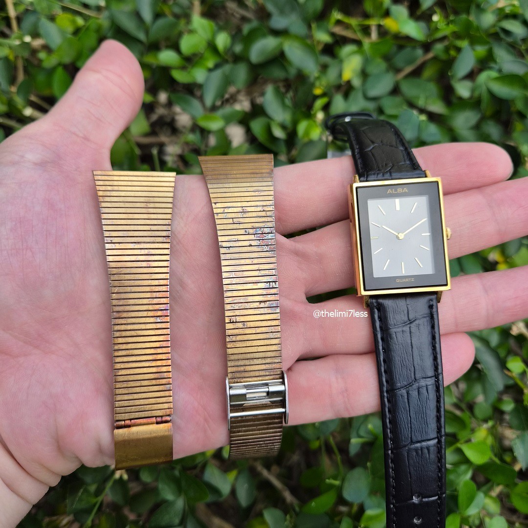 Alba quartz tank gold tone made in japan watch ref Y100-5130 in fine condition