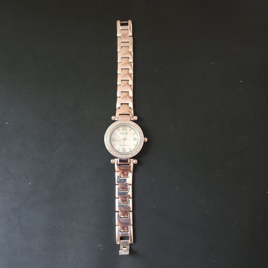 Ecclissi Sterling Silver Women’s Watch #22340 Swarovski Crystal New Battery
