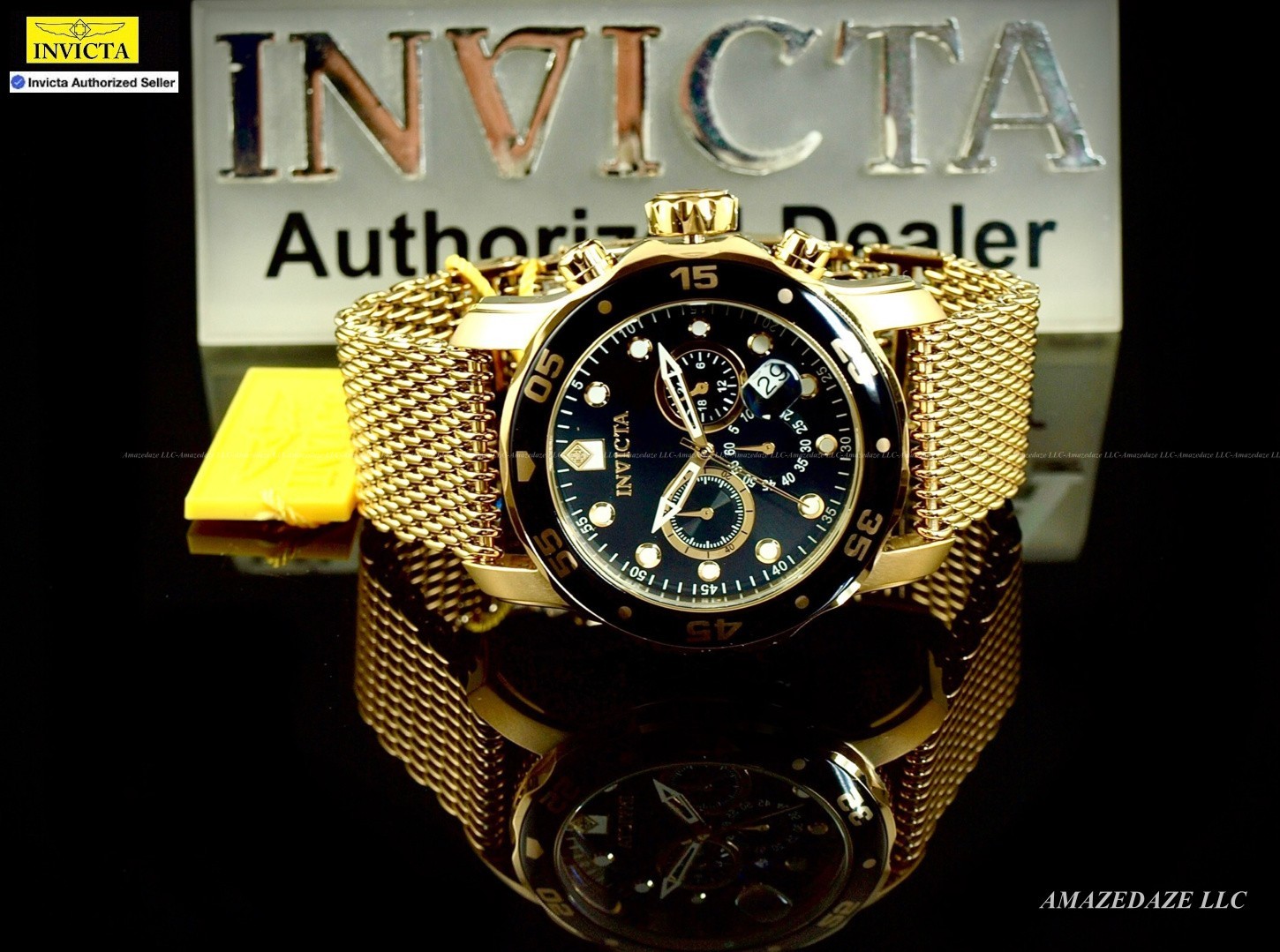 NEW Invicta Men 48mm Pro Diver Scuba Chrono Mesh Bracelet BLUE DIAL SS Watch !!