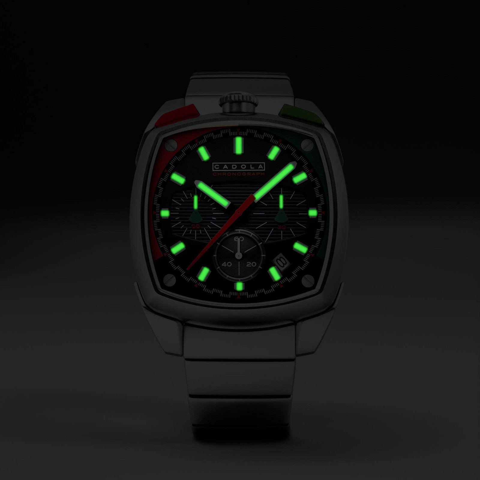 Taurus Chronograph Red & Green / Stainless Steel | Black Dial Wristwatch CD-1060