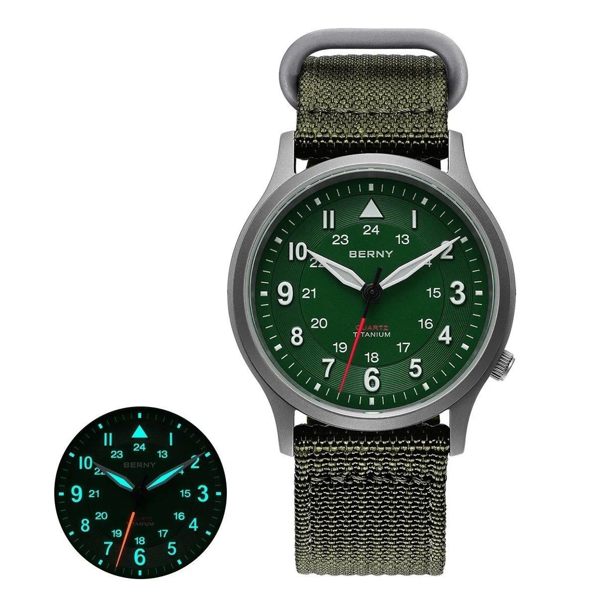 Titanium Daily Wear Watch Army Green Watch Men Luminous Quartz Wristwatch Gift