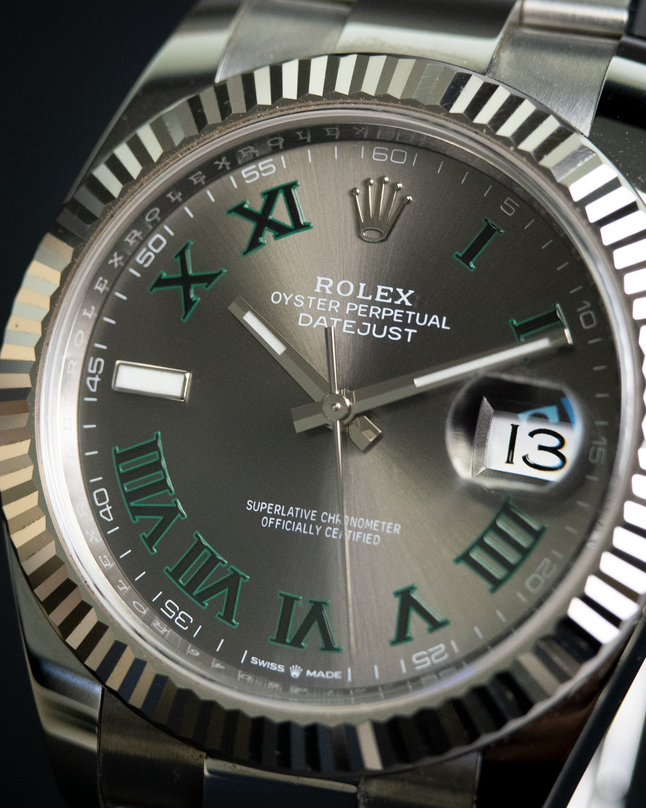 Rolex Datejust 41 126334 Wimbledon Slate Dial Oyster Full Links Box & Papers
