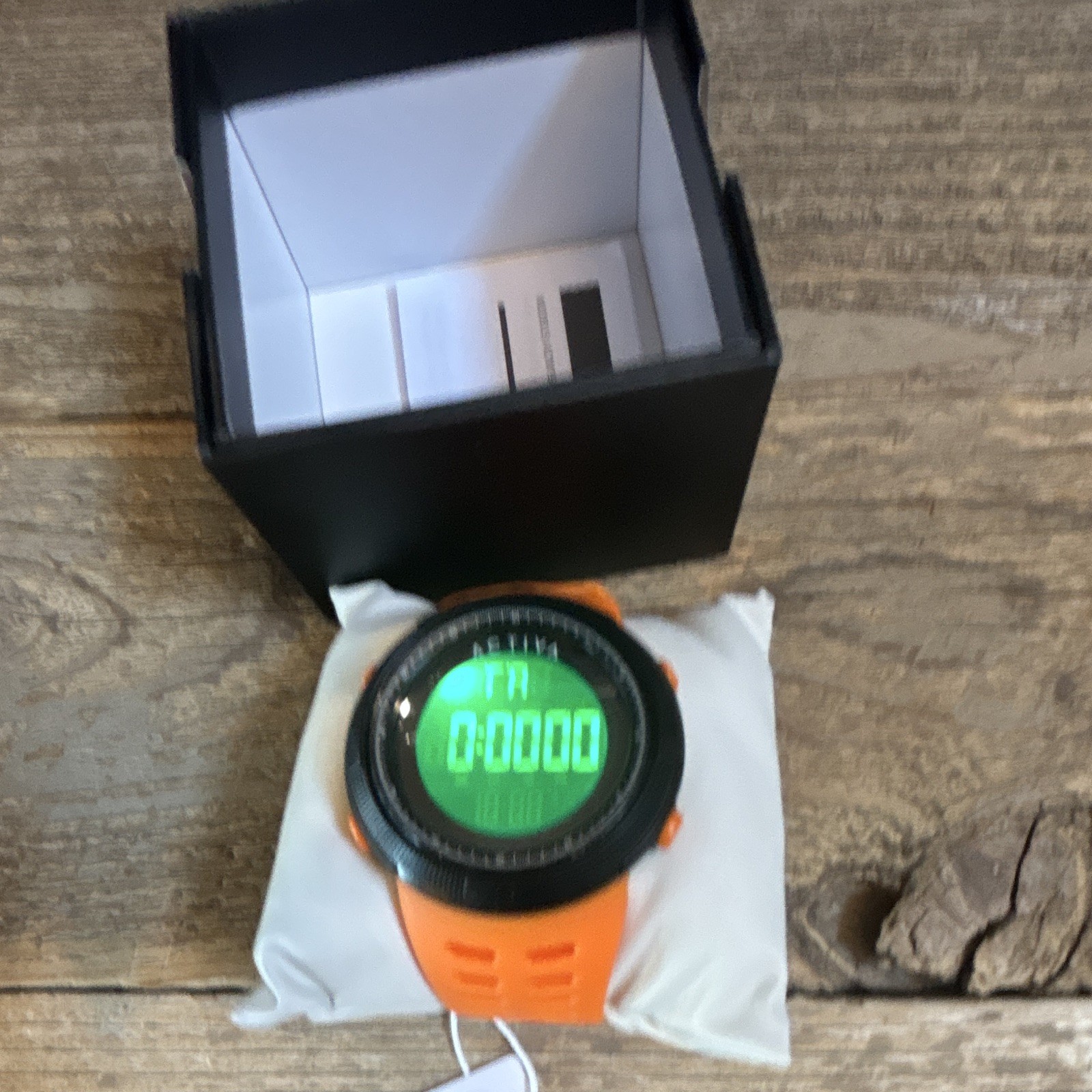 Activa Sport Digital Quartz 100m Orange Silicone Strap Black Case w/ Box