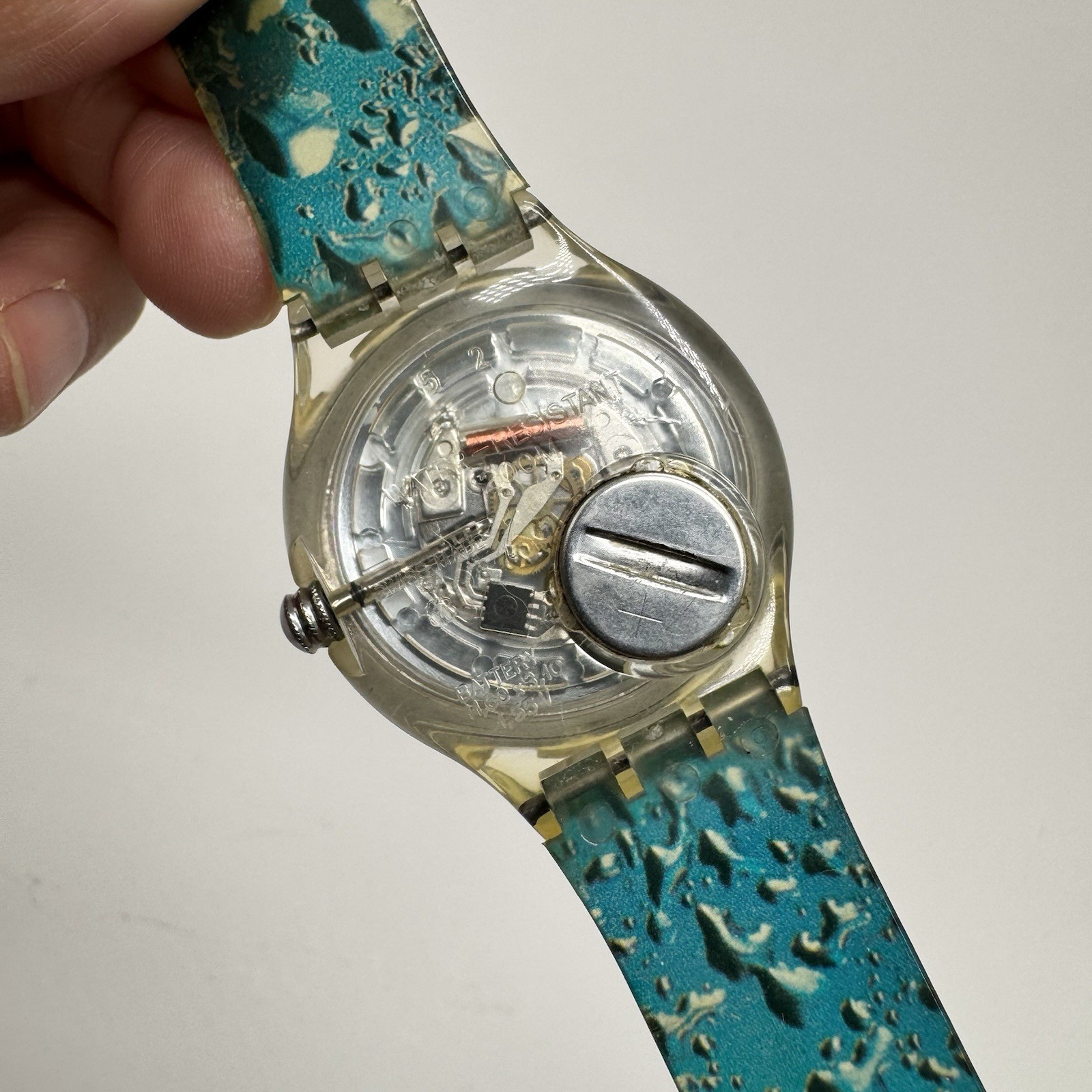 Swatch Scuba 200 Watch Water Drop SDK123 Working Ticking Watch Band Is Peeling