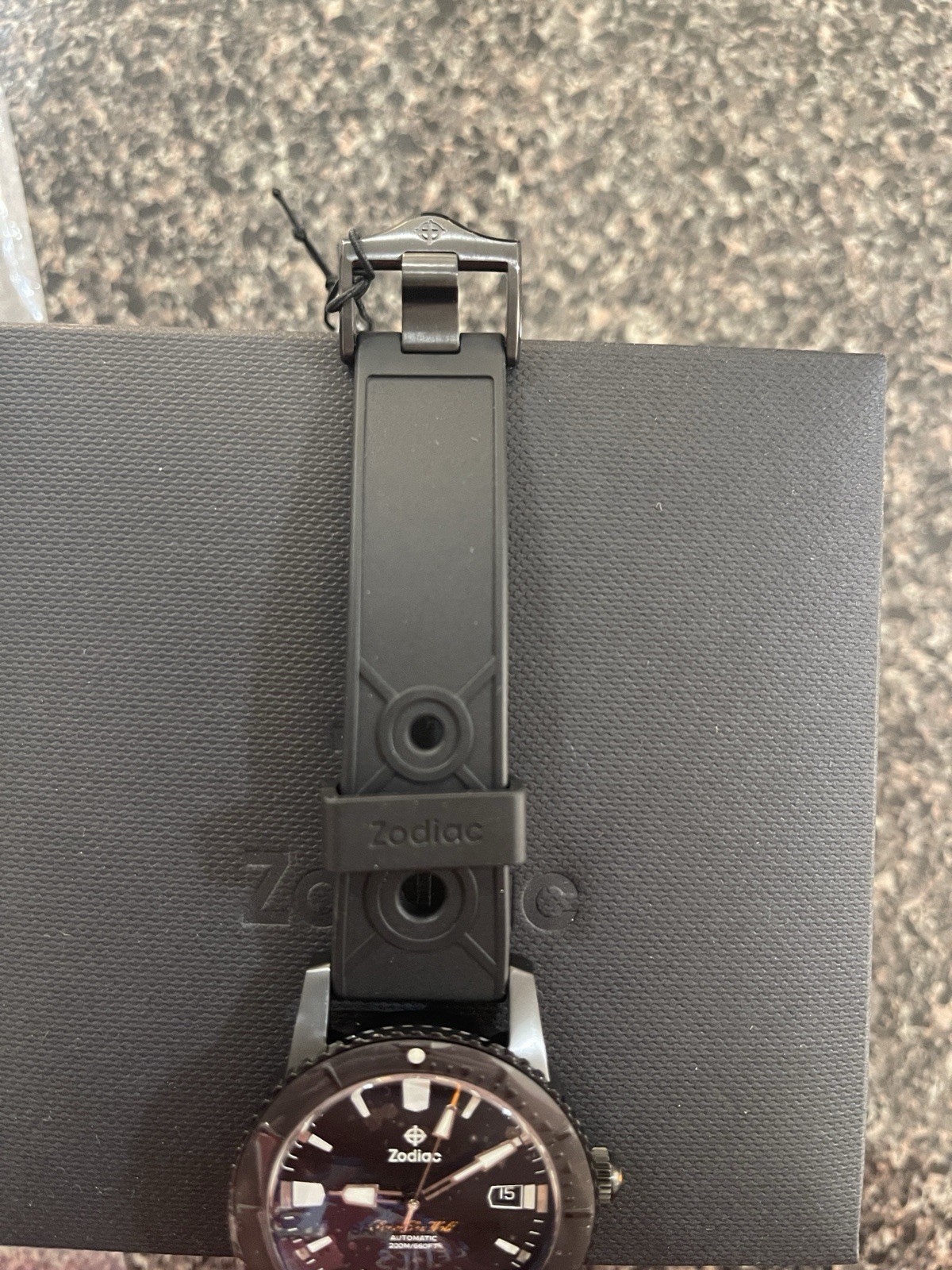 Zodiac Super Sea Wolf Men’s Black Watch, 200M WR, Reference ZO9297 New With Box