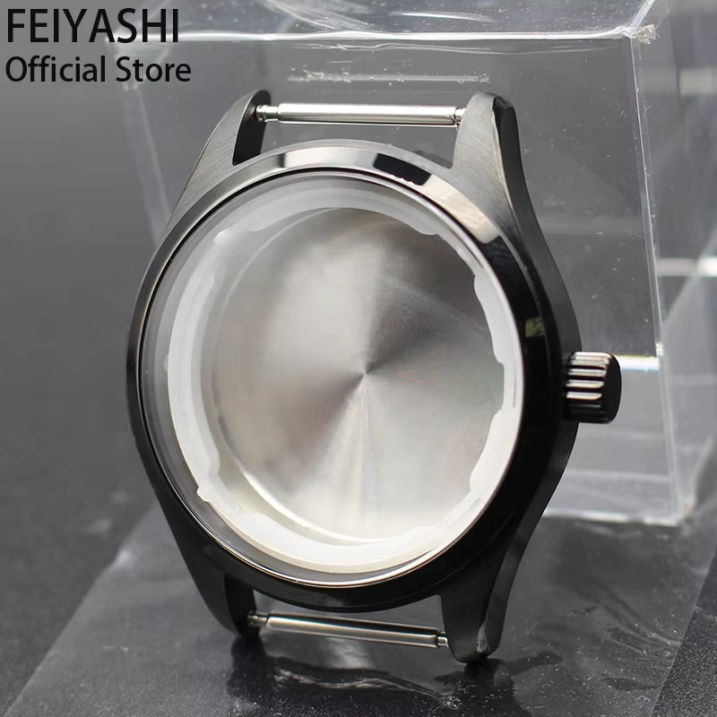 Black PVD 40Mm Brushed and Polished Pilot Watch Case 316L Stainless Steel for Se
